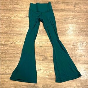 Green Flared Leggings